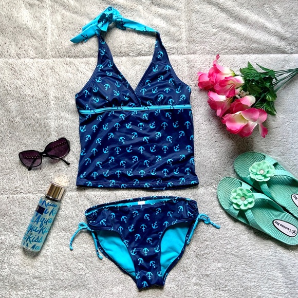 Justice Other - Blue Anchor Two Piece Swimsuit
